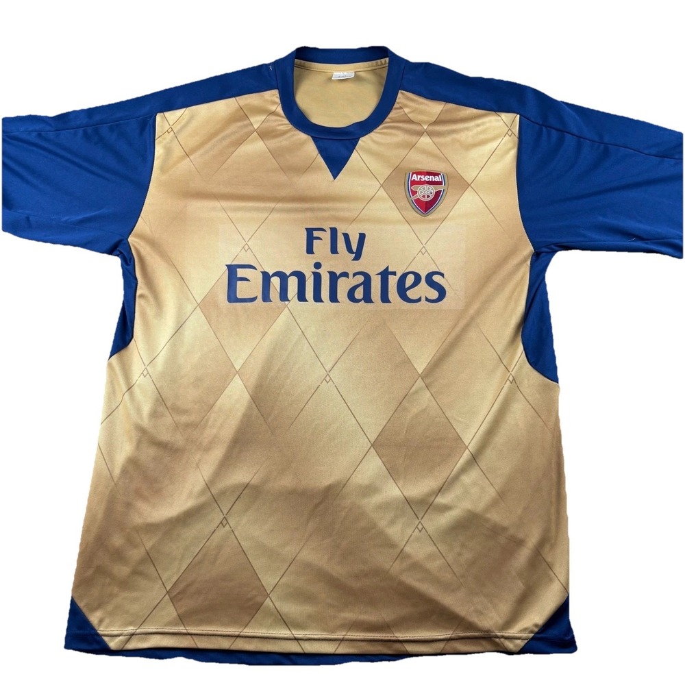 Arsenal Football Club Shirt  Men's XL Brown Blue Fly Emirates Nicolas Pépé #19